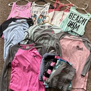 PINK Victoria's Secret Long Sleeve Tops - Pink, Gray, Blue